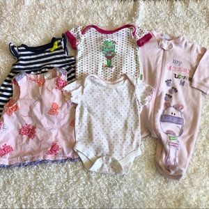 Girls bundle 5 piece size 3/6month dress, outfits